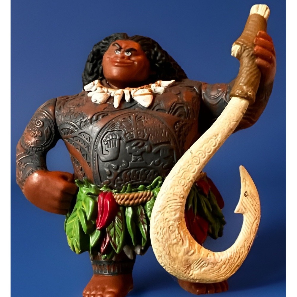 Disney Moana Maui Figure Fish Hook Tattoo Warrior Toy PVC 6-7" Mattel